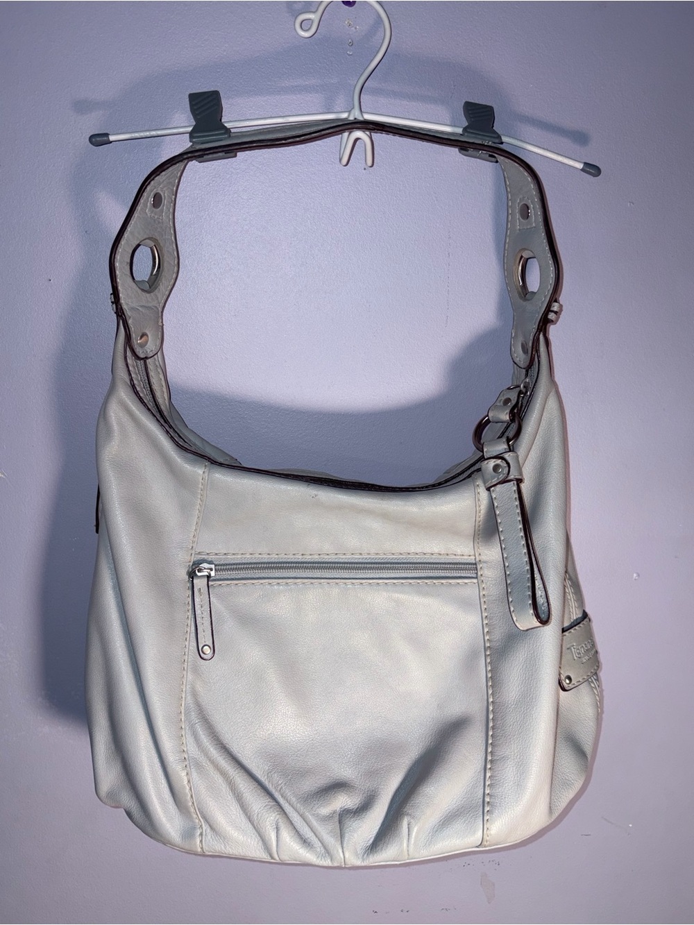 Tignanello Light Blue Cream Shoulder Hobo Bag